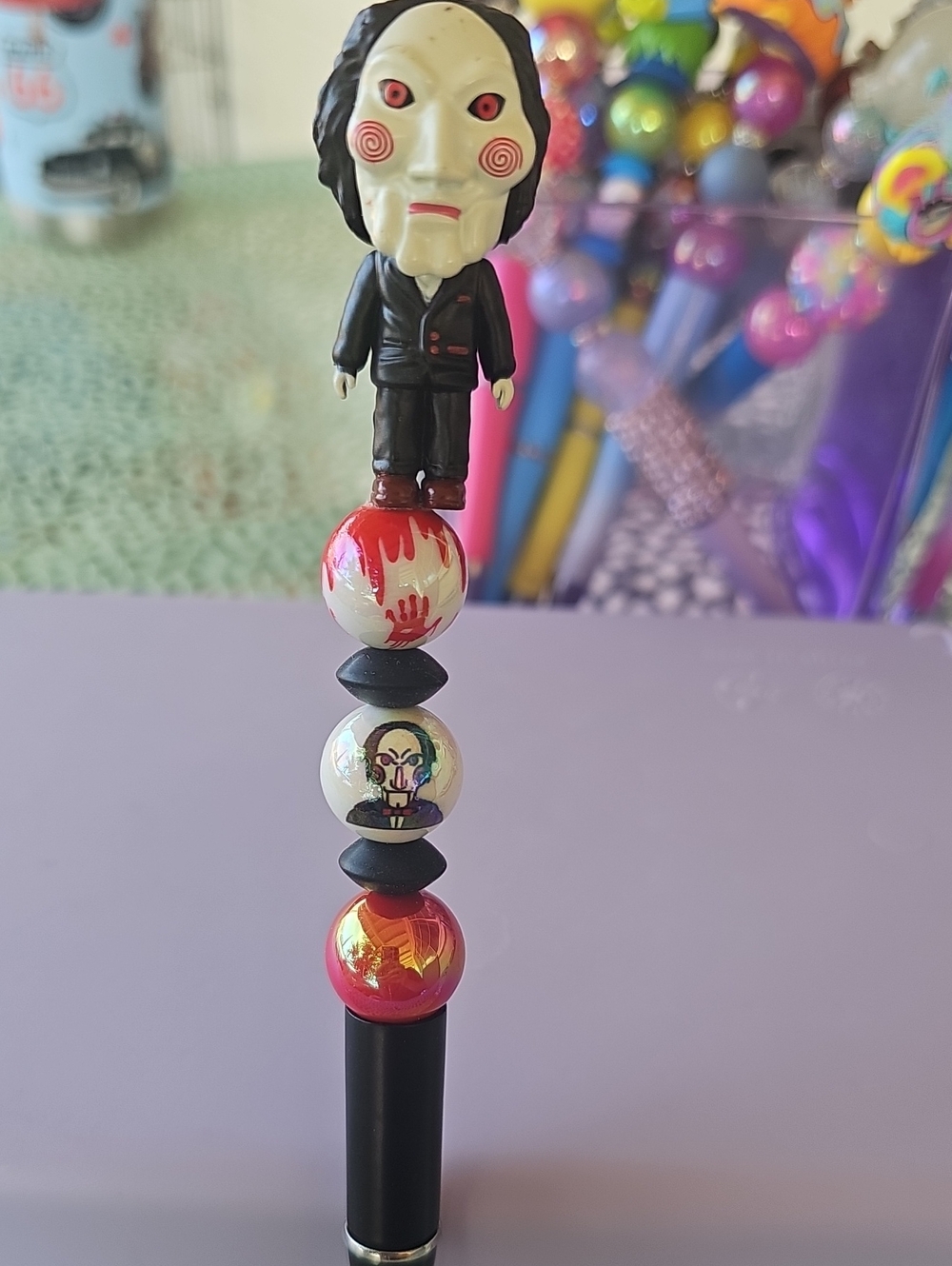 Saw Billy The Puppet Horror Custom Beadable Pen